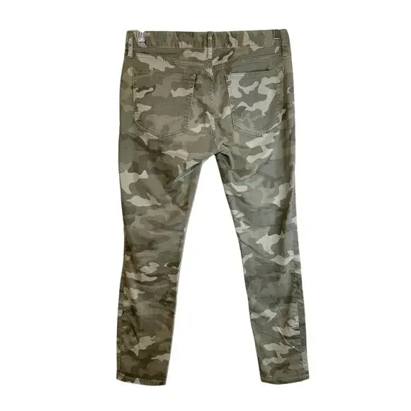 Gap 1969 Womens Camouflage Low Rise Always Skinny Zipper Pocket Jeans 27 Grunge - Picture 2 of 12